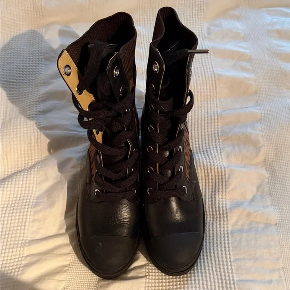 Michael Kors Women's Black and Brown Ankle Boots - Picture 2 of 6